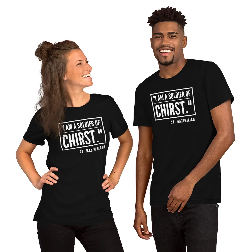 Saint Maximillian Catholic Tee - Image 2