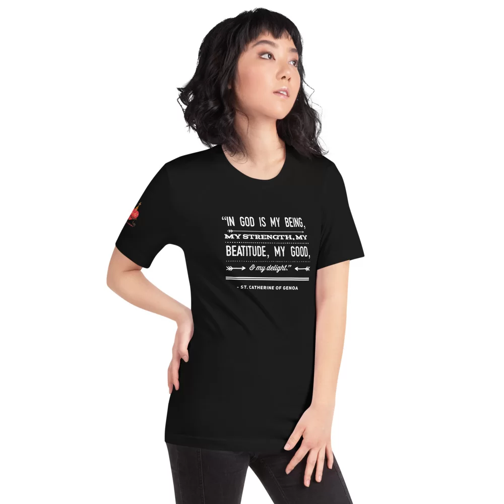 St. Catherine of Genoa Catholic Shirt - Image 4