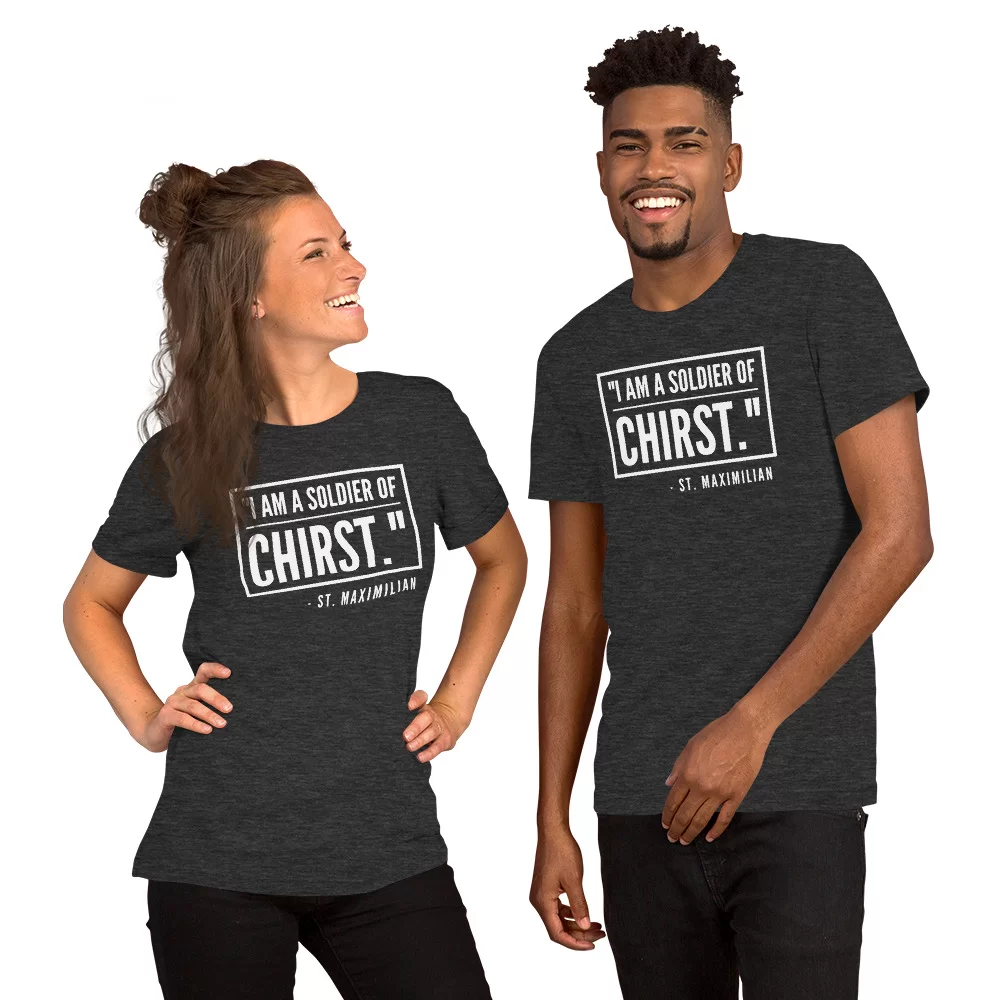 Saint Maximillian Catholic Tee - Image 4