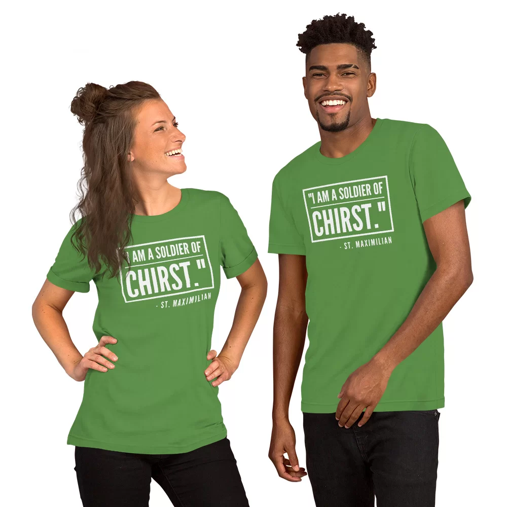 Saint Maximillian Catholic Tee - Image 5