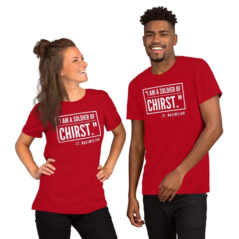 Saint Maximillian Catholic Tee - Image 3