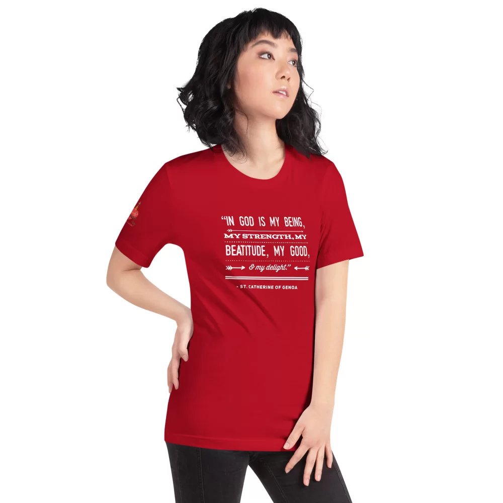St. Catherine of Genoa Catholic Shirt - Image 8