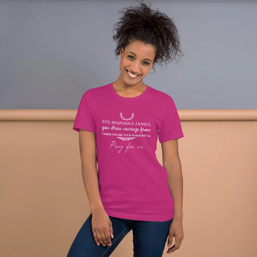 Saints Marian and James Catholic Shirt - Image 8