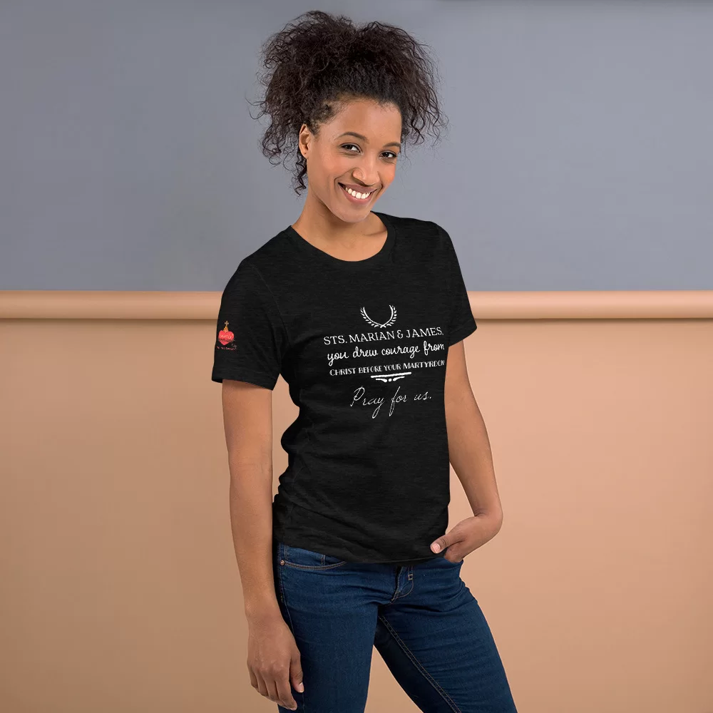 Saints Marian and James Catholic Shirt - Image 3