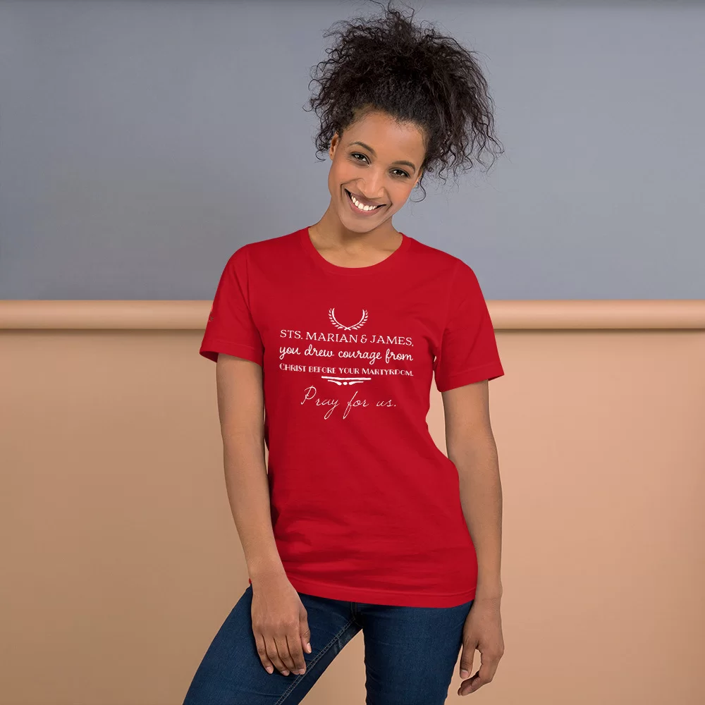 Saints Marian and James Catholic Shirt - Image 4